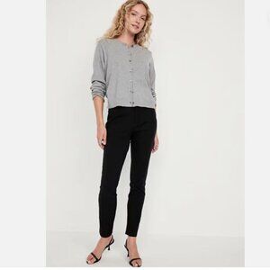 Old Navy Extra High Waisted Polished Pixie Skinny Ankle Pants Black 0 PETITE $45